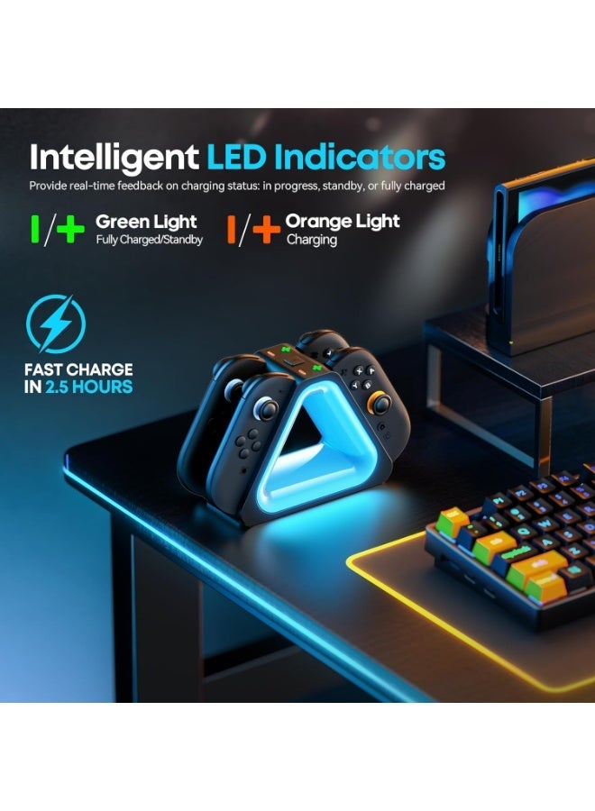 Charging Dock for 2025 Nintendo Joy-Con 2, Fast Charger SW2 Joy-Con Magnetic Charging Station with 7 Light Modes, Enhanced Controller Charger Dock for Nintendo Switch 2 Joy-con Accessories - Image 2